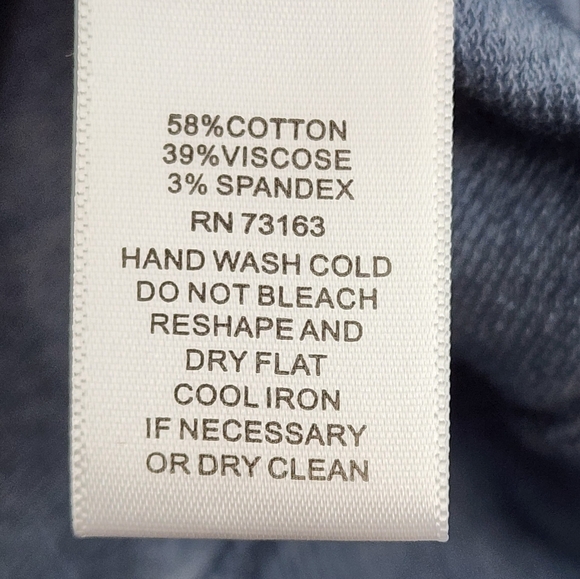 Grey & Gray Faded Blue Demin Embroidered Hoodie Size L - Picture 8 of 13